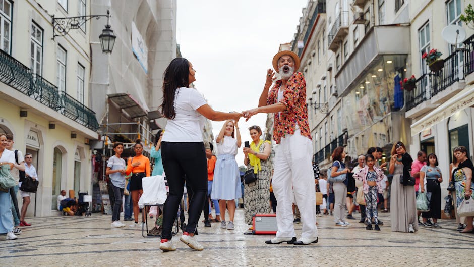 Lisbon multicultural street musicians evening