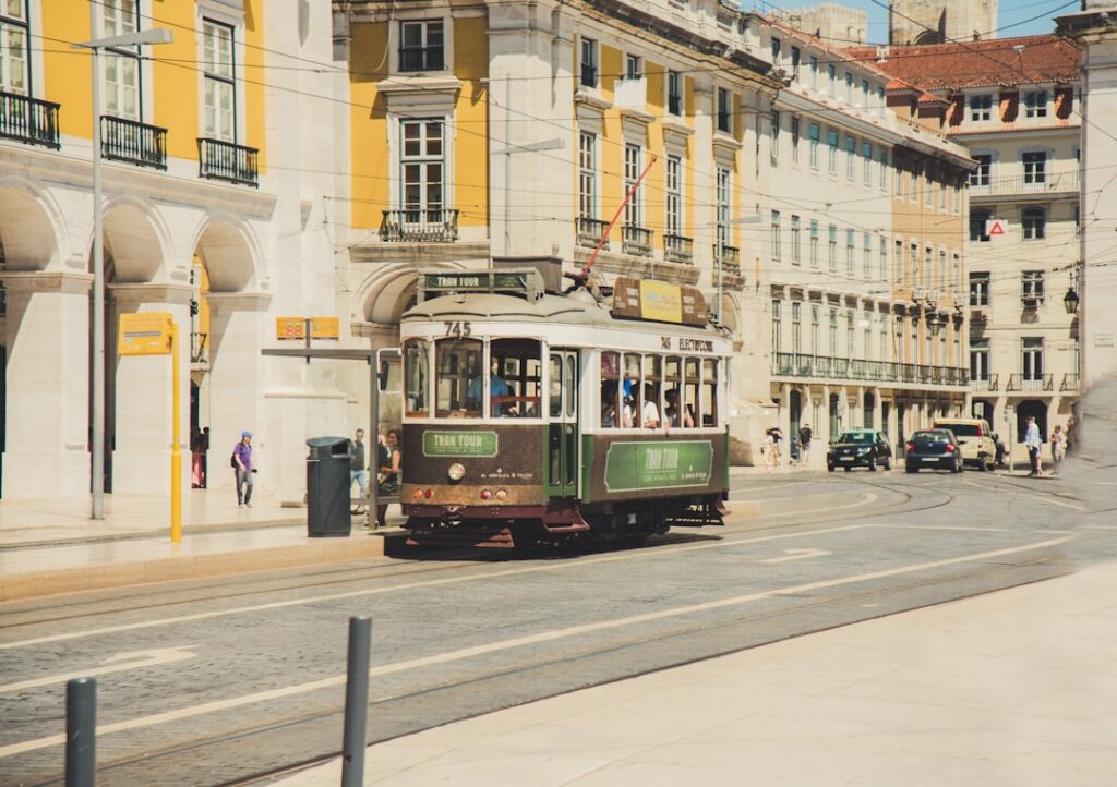 Lisbon train station Rossio departure