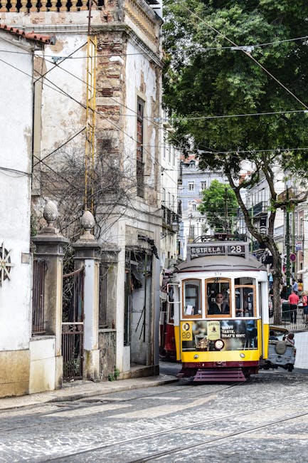 Lisbon tram 28 hill street shoppers