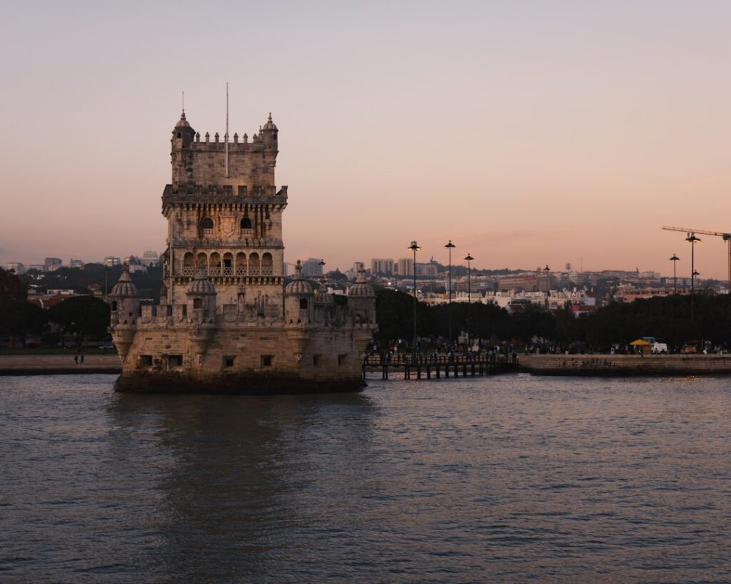 Tower of Belém sunset river view