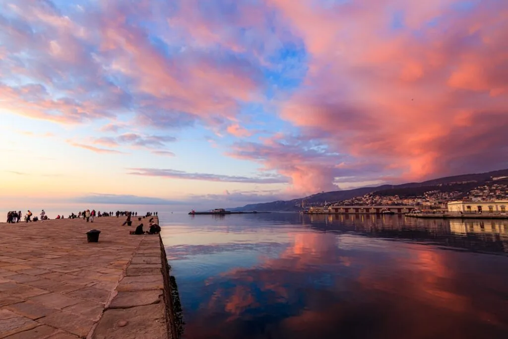 Trieste Piazza Unità sunrise view