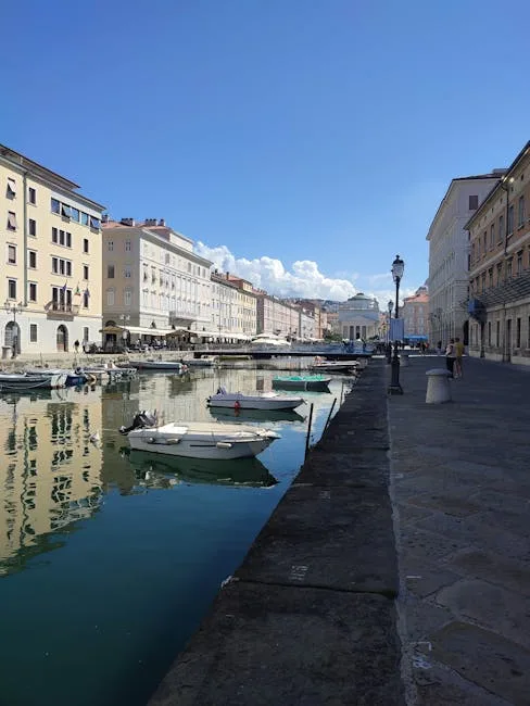 Trieste waterfront walkers morning