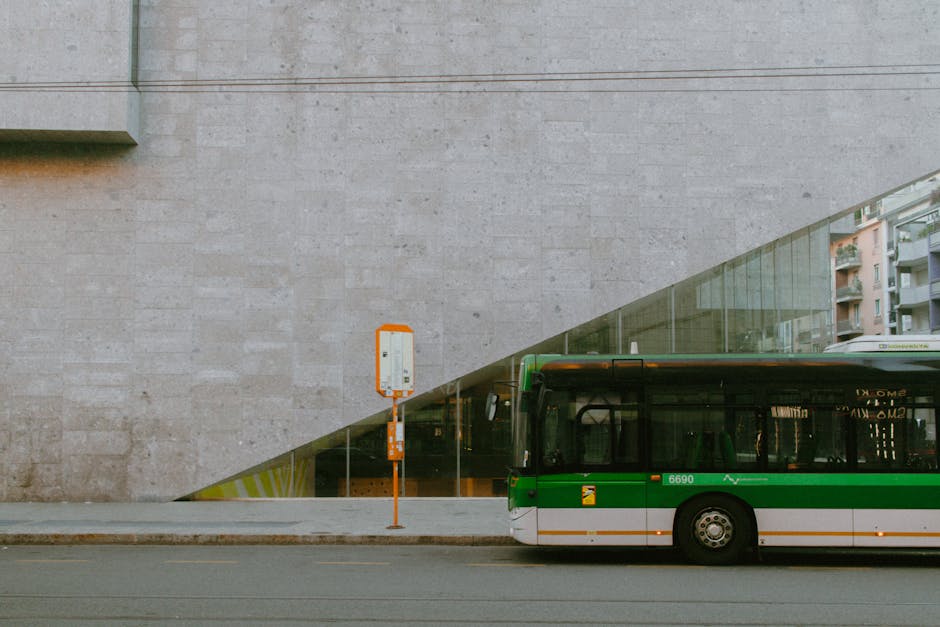 Trieste city bus near Porto Vecchio public transport stop