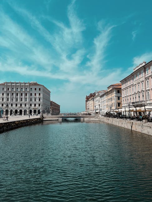 Harbor hotel view on the waterfront, Riva del Mandracchio, Trieste
