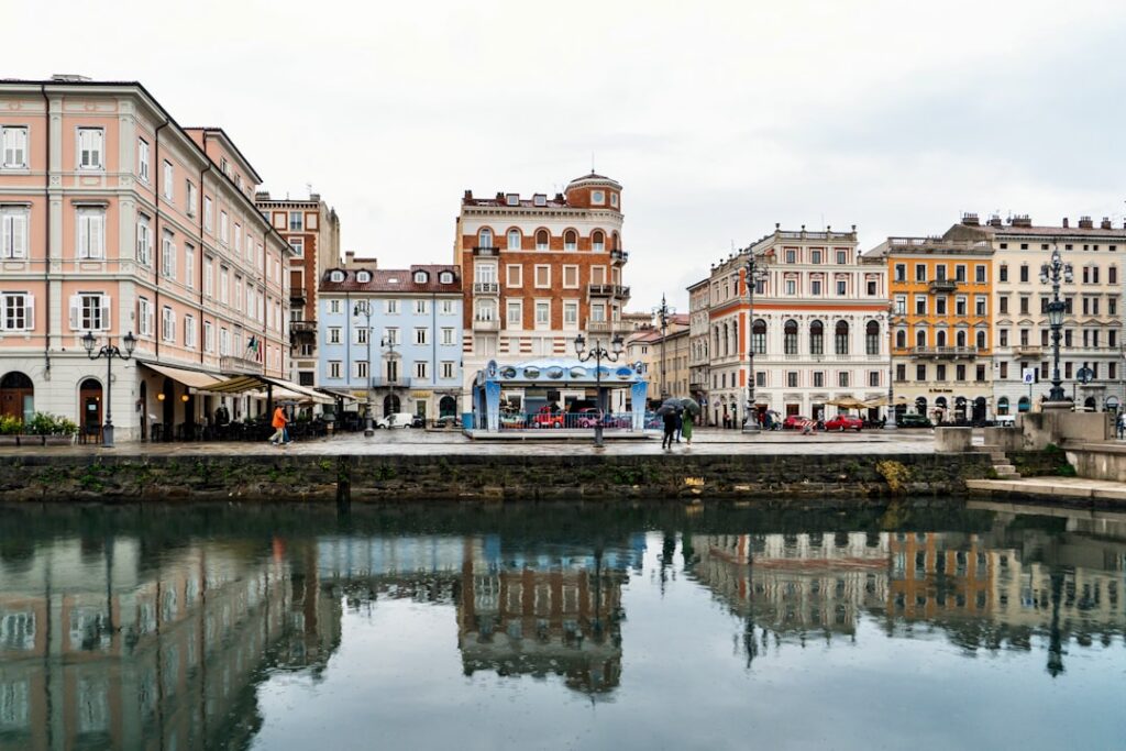Trieste port taxi station at Piazza Unità d'Italia to the waterfront