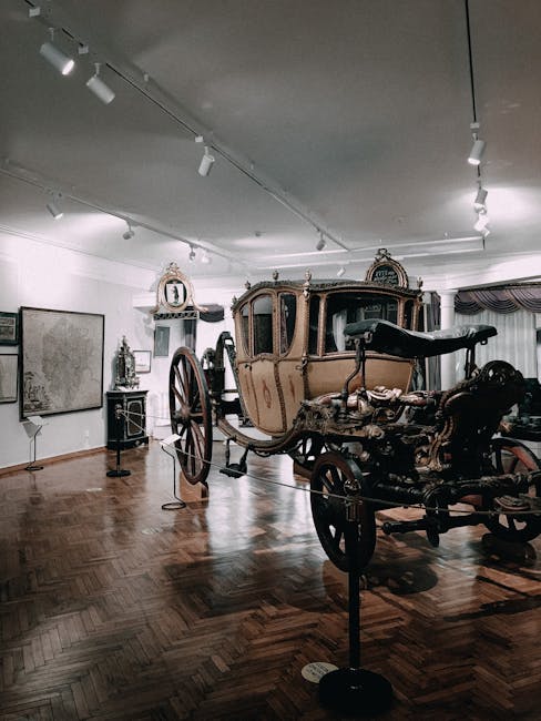 Ancienne voiture à chevaux exposée dans un musée de Gênes