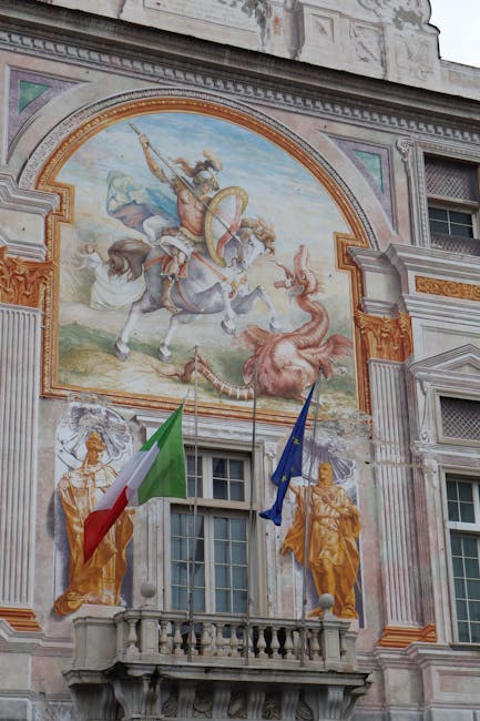 Facciata in marmo dei Palazzi dei Rolli su Via Garibaldi