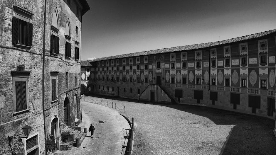 Corte serale di un bed & breakfast storico a Ravenna