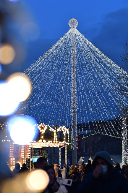 Evening carnival lights illuminating Ravenna’s streets