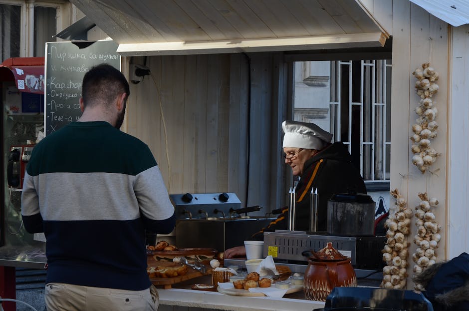 Street-food stall selling piadina at Ravenna Carnival