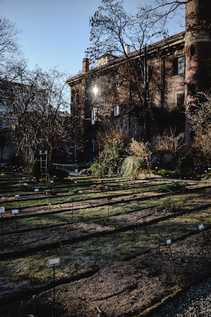 Aiuole segnate nell'orto botanico dell'Università di Modena