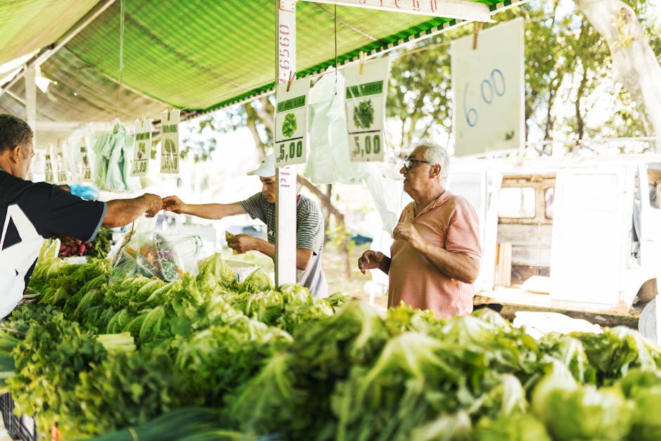 Mercato contadino all'aperto con produttori locali