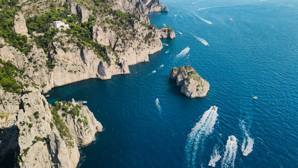 Private boat off the coast of Capri