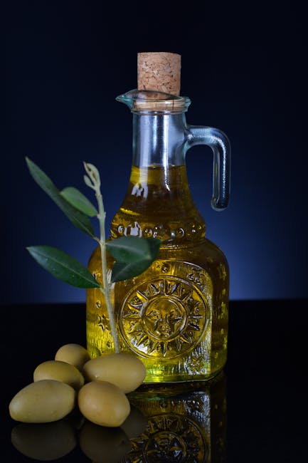 Flessen lokale extra vierge olijfolie