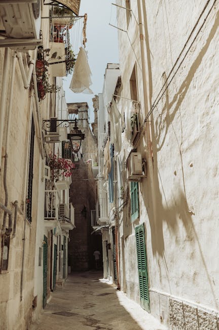 badolato old town alleyway with flowers
