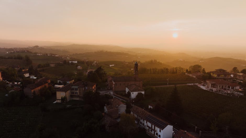 Historische Stadt Rossano mit Weinbergen bei Sonnenuntergang