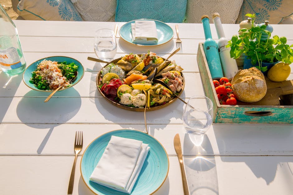 Seaside seafood lunch on a rustic plate in Bagnara Calabra