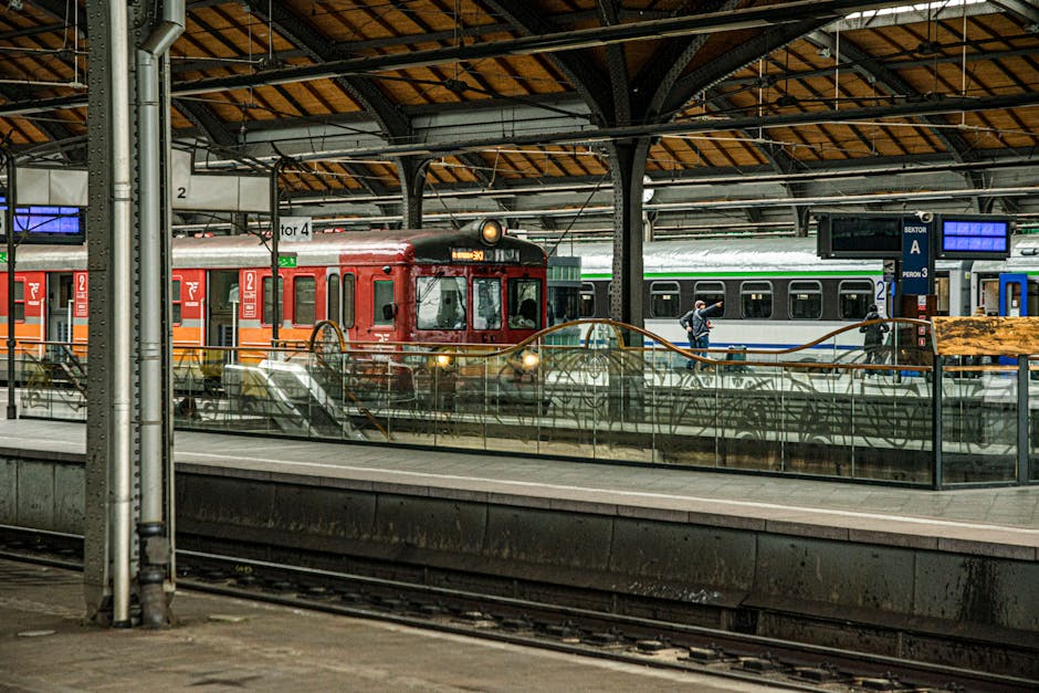 Bahnhof von Trient bei Abendbeleuchtung