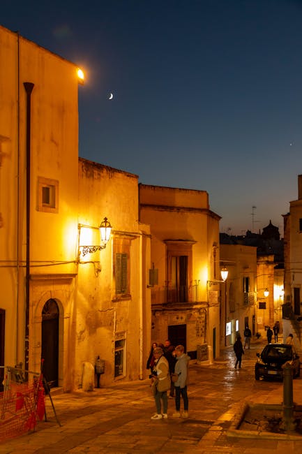 Street dancers in Bari historic center at night
