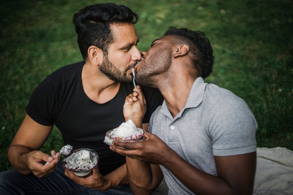 Couple sharing a granita