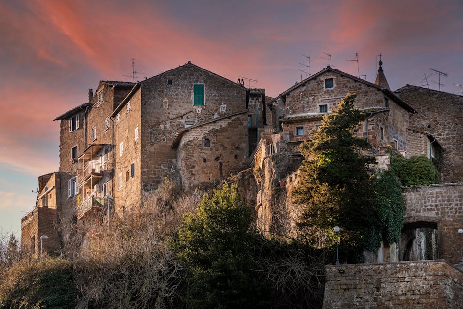 Mittelalterliche Straße in Viterbo nahe der Trattoria La Gattabuia