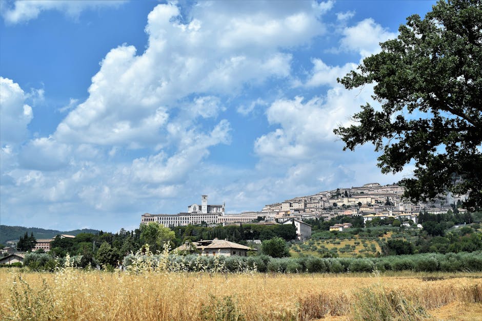 Panorama di Perugia con skyline e colline circostanti