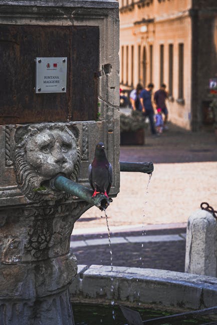 Close-up of Fontana Maggiore sculptures