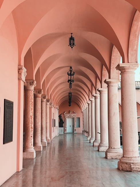 Perugia stone colonnade and columns