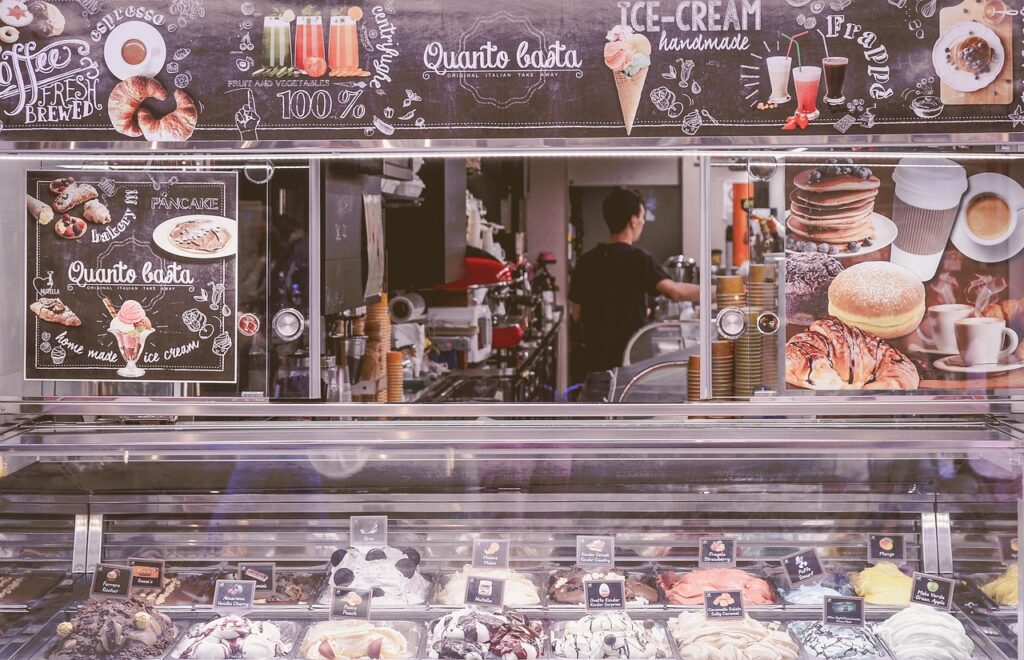 Rzemieślnicza gelateria na Corso Vannucci