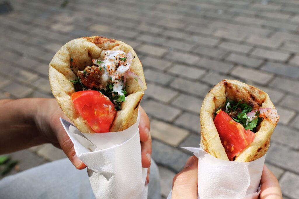 Late-night street food — souvlaki stand in Athens