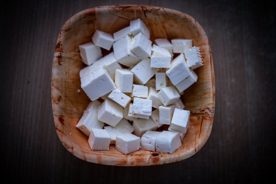 Blocks of feta cheese