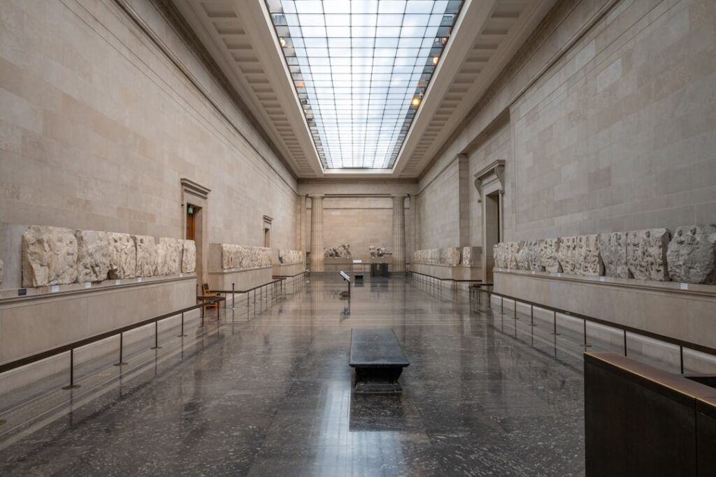 Large exhibit hall at the National Archaeological Museum