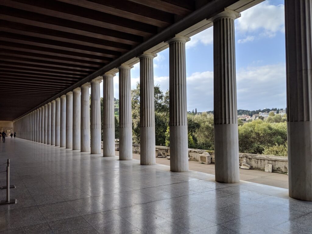Interior of the Stoa of Attalos housing the Agora museum