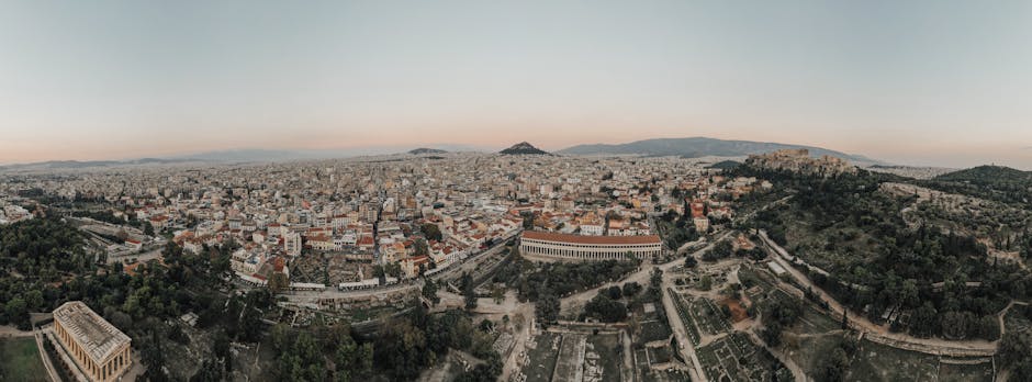 Alba sull'Acropoli vista panoramica