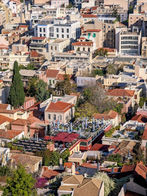 Vista dal rooftop su Atene