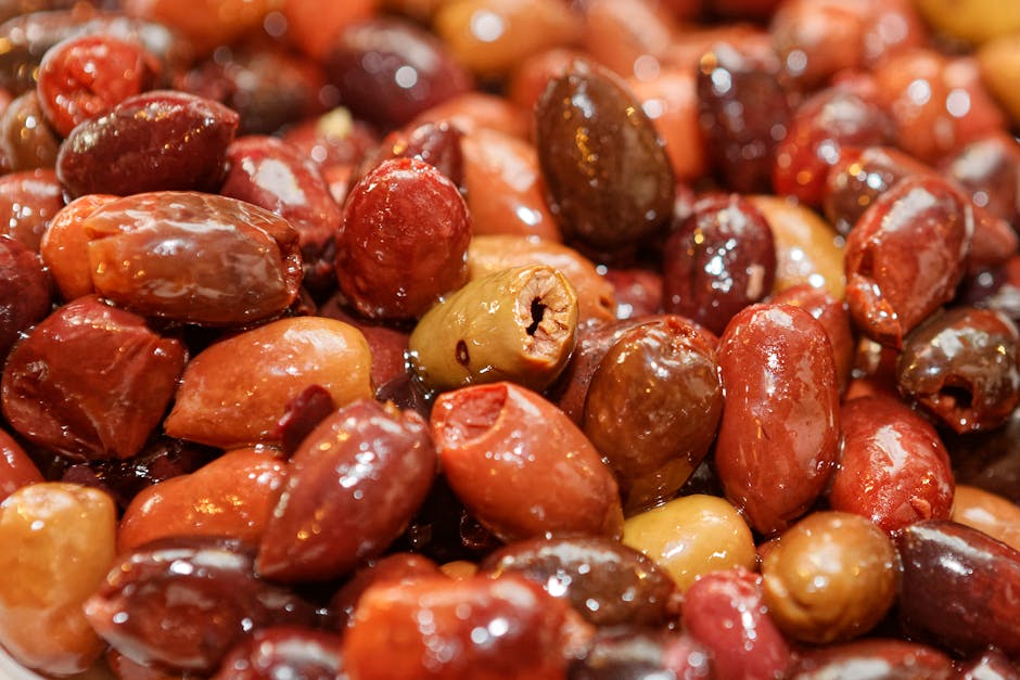 Primo piano di olive Kalamata