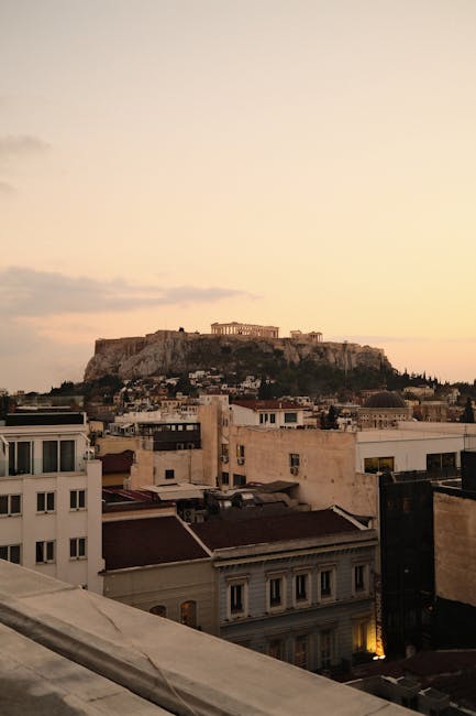 Rooftop studio suite view of the Acropolis in Athens