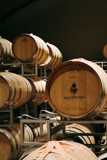 Castello Banfi cellar oak barrels