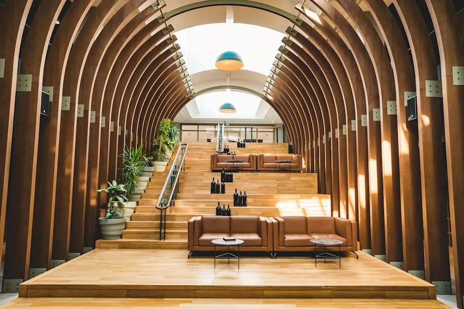 Intérieur moderne de cave ou espace de dégustation au Chianti