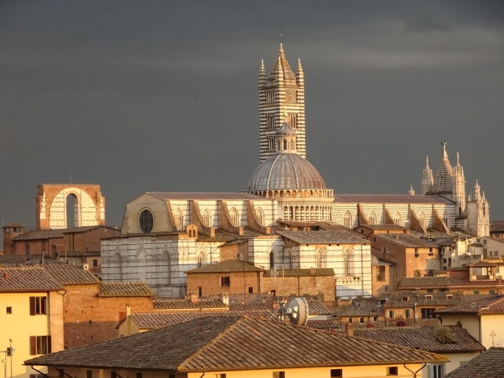 Siena sunset rooftops cityscape
