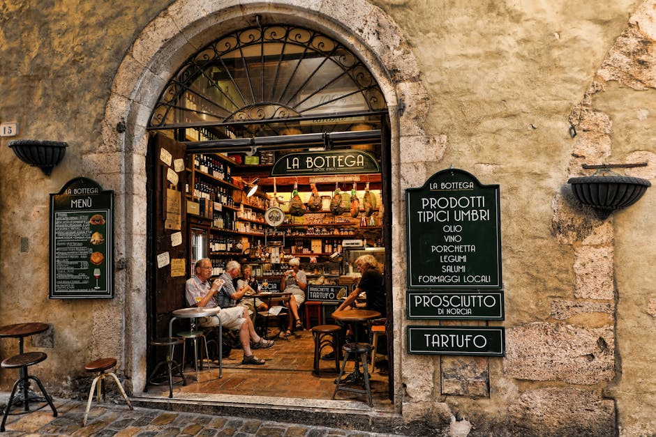 Deli shelves at Gastronomia La Bottega