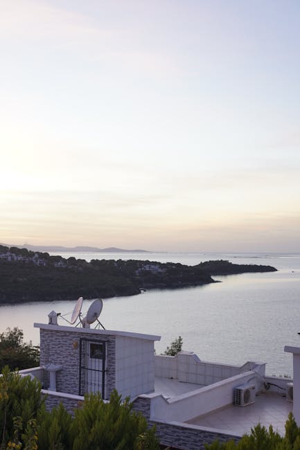 Rooftop mit Meerblick in Lindos am Morgen