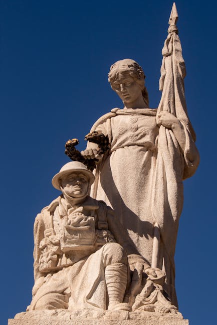 Sombere close-up van een oorlogsmonument