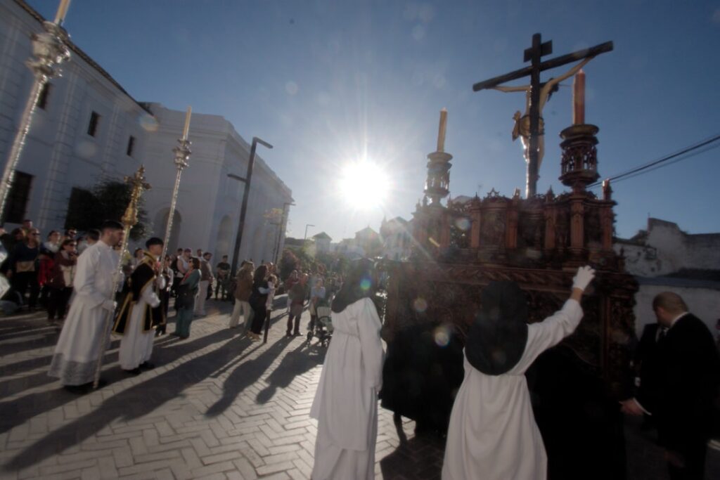 Good Friday procession in Corfu with clergy and candles