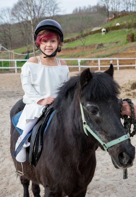 Child riding a pony at a Corfu farm