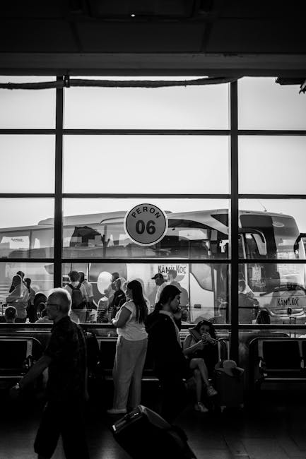 Passengers waiting at Peron 06 bus platform near Kotor