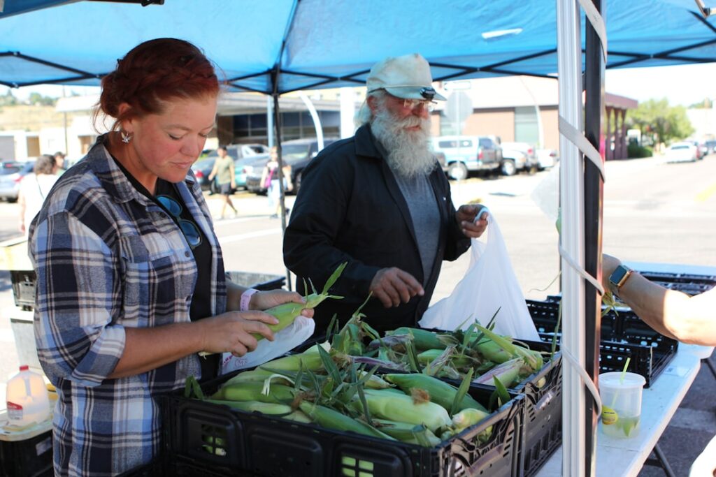 Local farmer selling produce