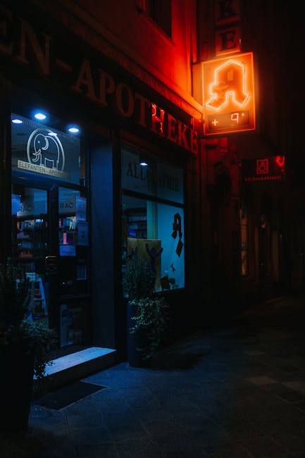 Nocny szyld apteki 24h