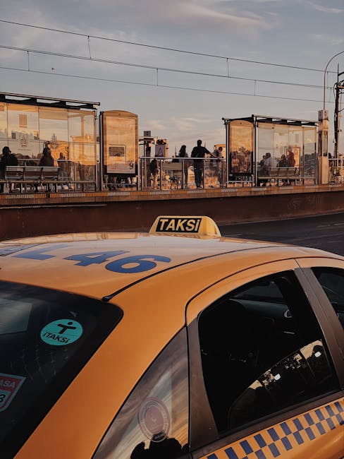 Taxi waiting outside Tirana train station