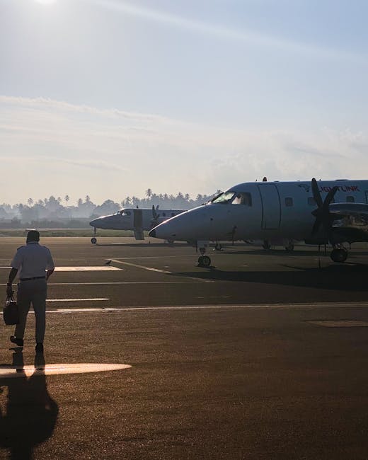 Un passager marche vers des turboprops sur le tarmac de Monténégro